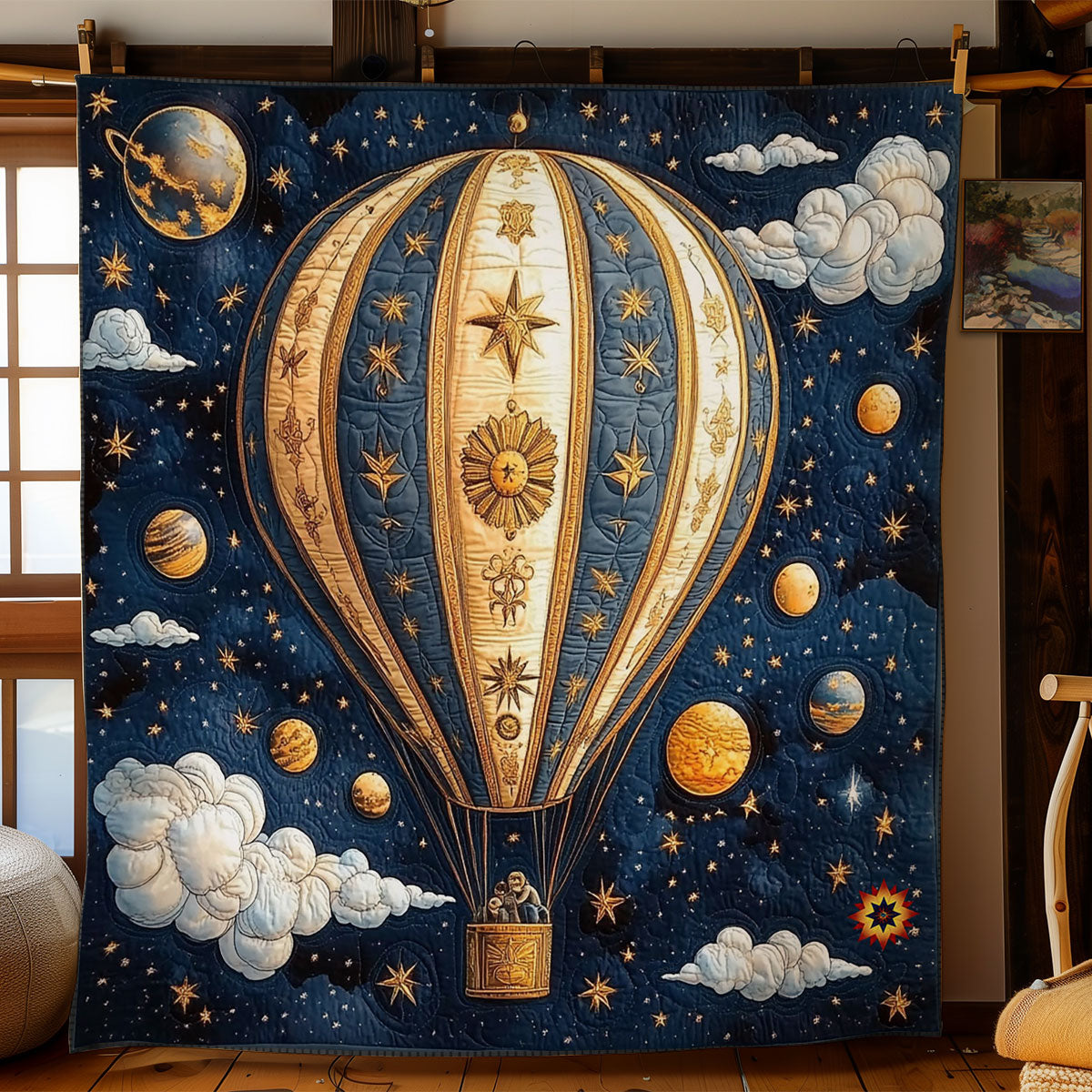 Galaxy Hot Air Balloon WY2211021CL Quilt