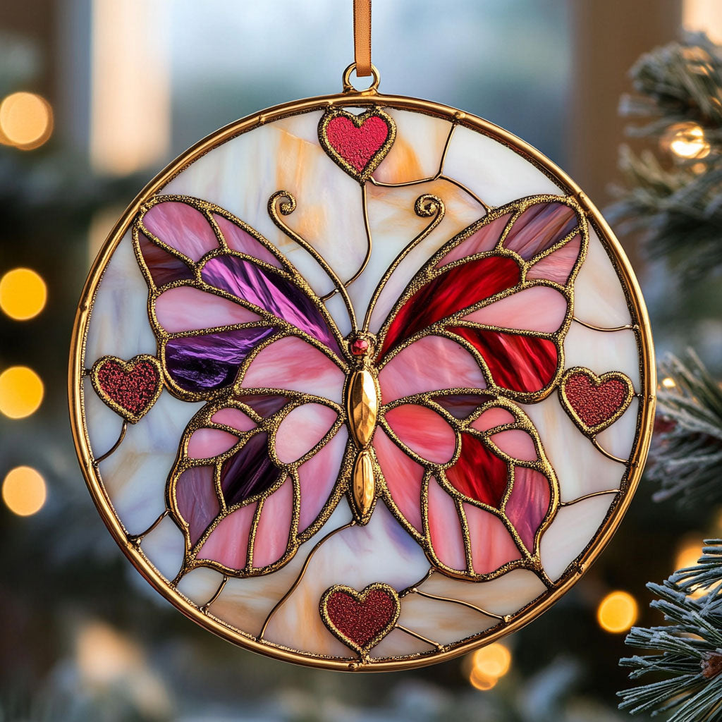 Pink Butterfly WY2202194CL Suncatcher