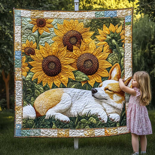 Corgi Sunflower Dreams WN2809052CL Quilt