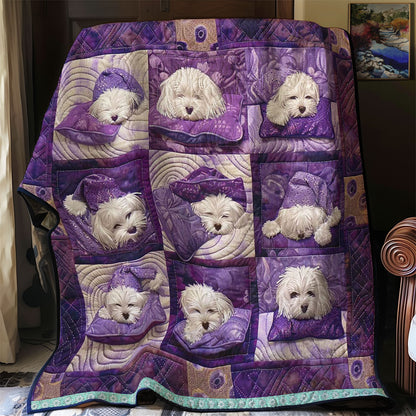 Sleeping Bichon Frise Dog WN1209065CL Quilt