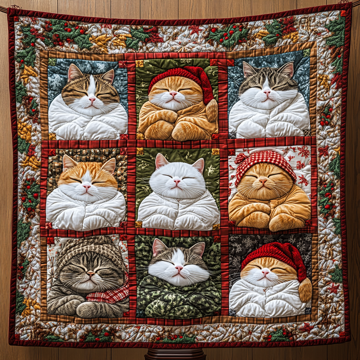 Cozy Cat Christmas WG2509007CL Quilt