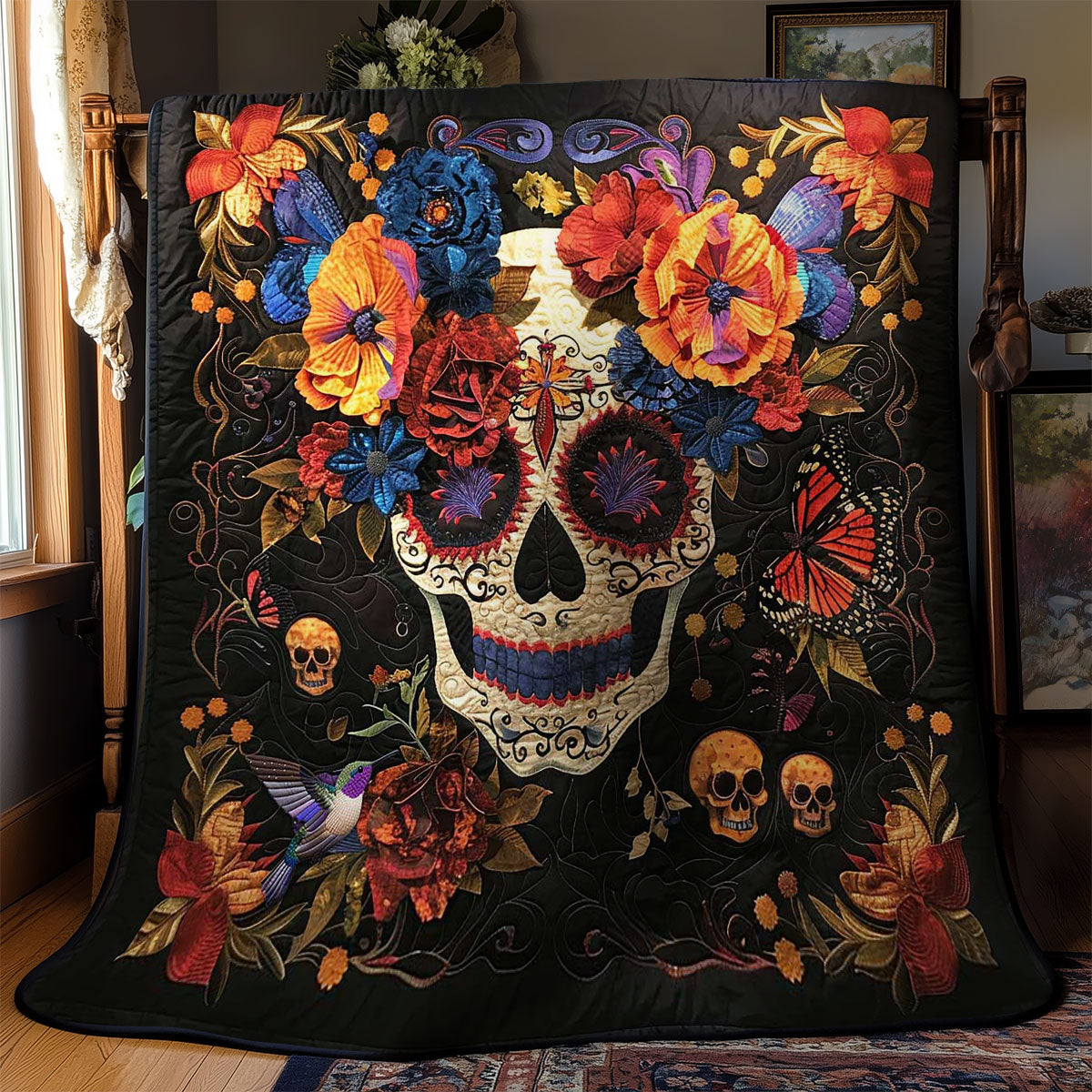 Floral Skull WN3010091CL Quilt