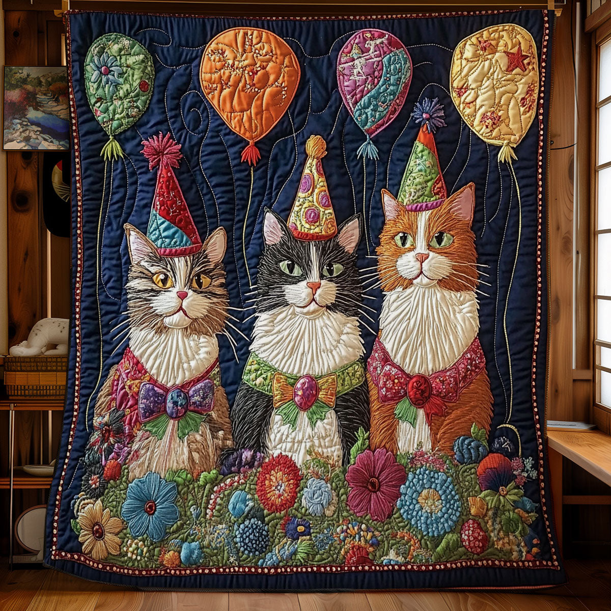 Birthday Cat WY0202005CL Quilt