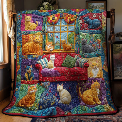 Cozy Family Cat WY1811049CL Quilt