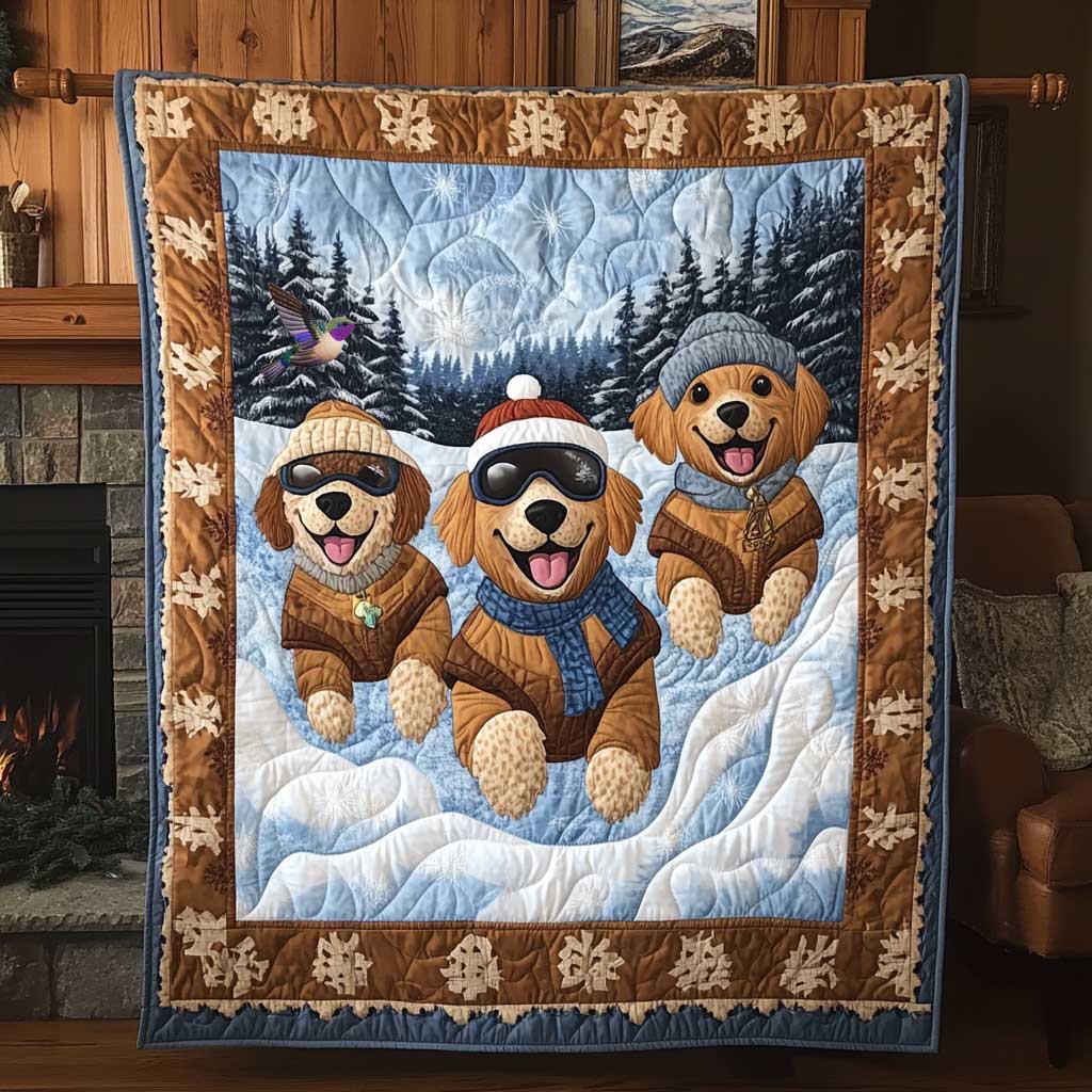 Winter Golden Retriever WN2111072CL Quilt