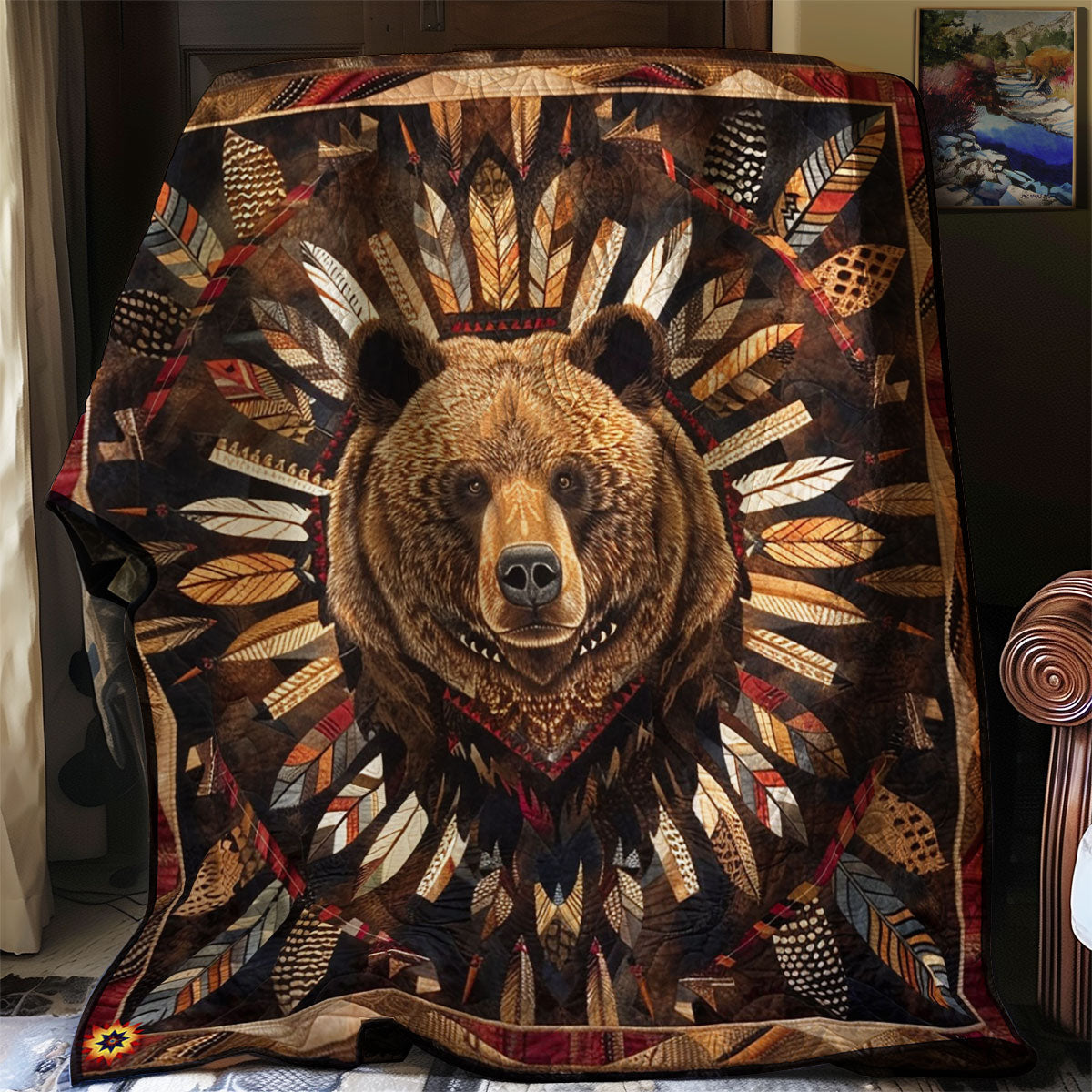 Bear Native American WJ2112002CL Quilt