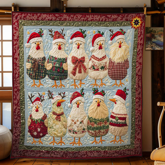 Christmas Chickens WN1411054CL Quilt