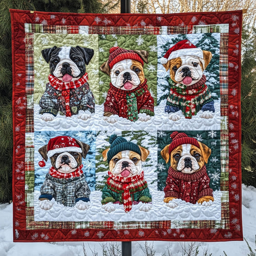 Bulldog Christmas WT0710010CL Quilt