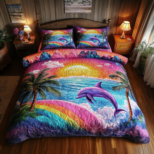 Dolphin Beach Rainbow WT2201008CL Duvet Cover Set