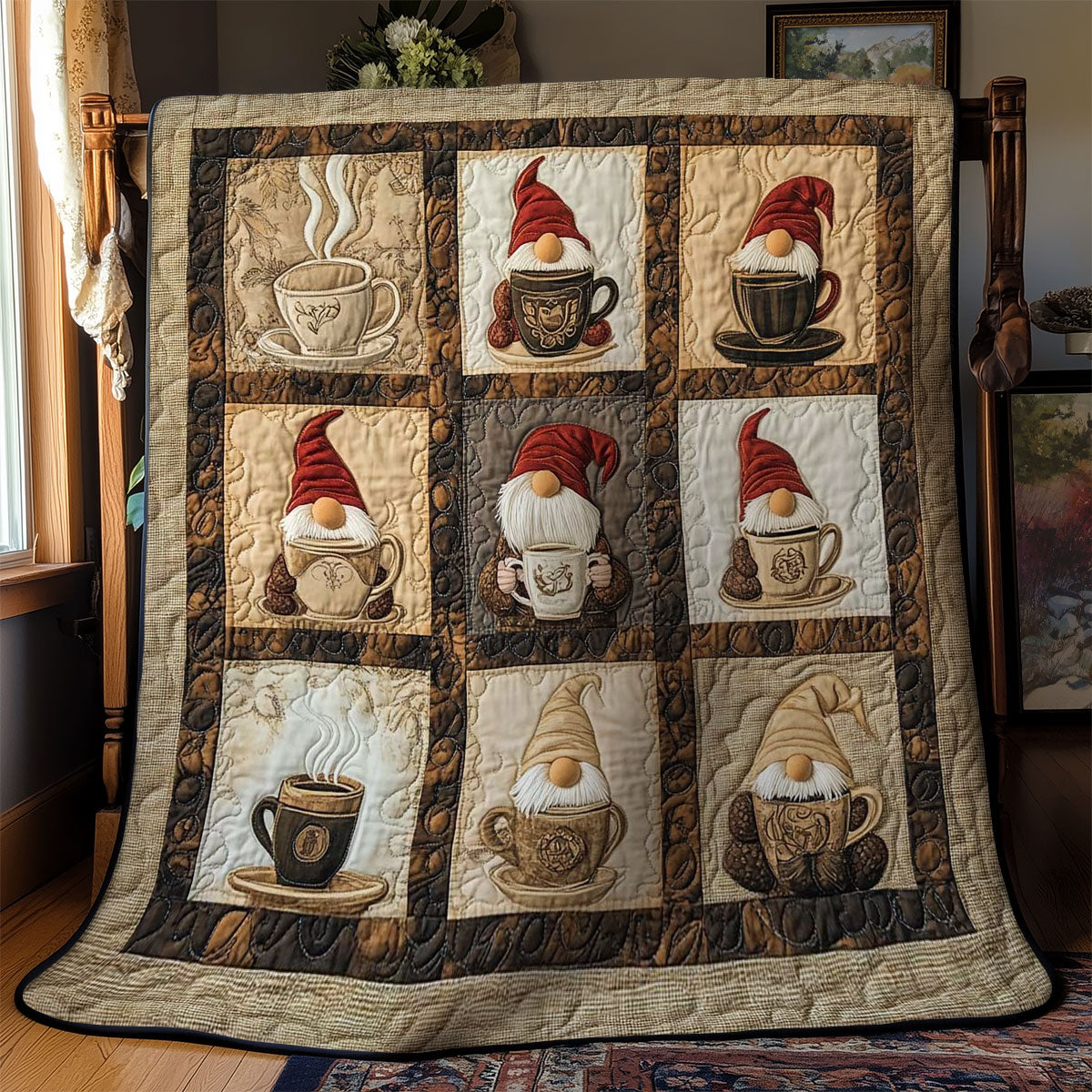 Coffee Time Gnome WN2612001CL Quilt