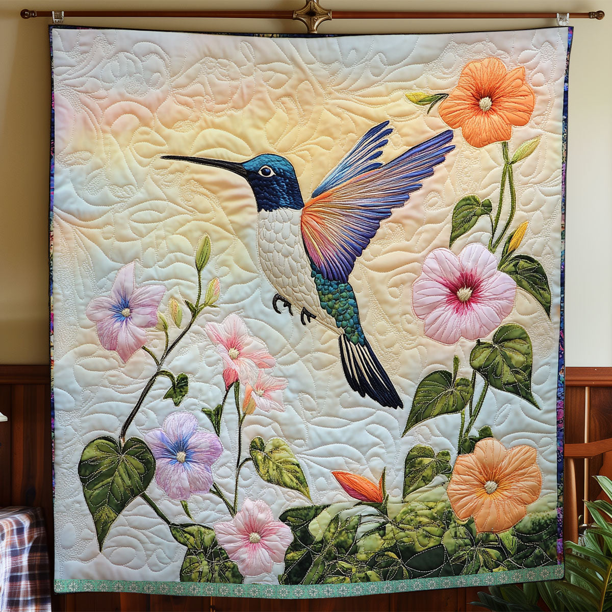 Hummingbird Floral Symphony WX1312030CL Quilt