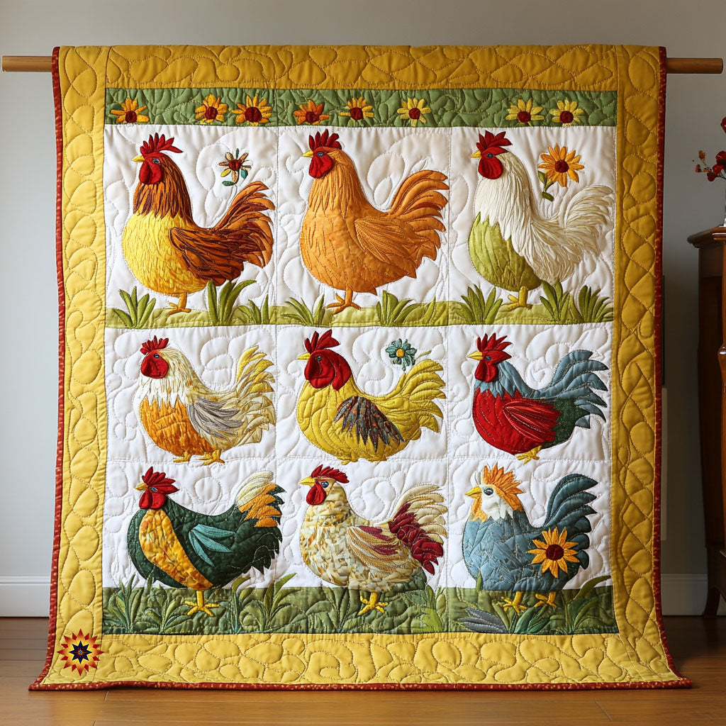 Chicken Patchwork WX1911011CL Quilt