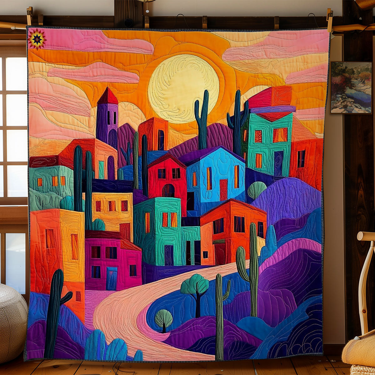 Village In Sunset WY1911060CL Quilt