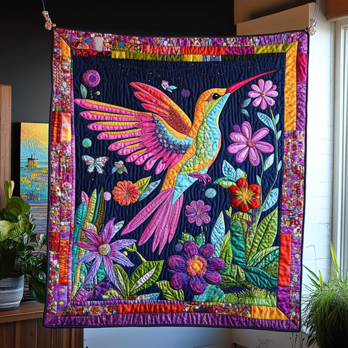 Purple Hummingbird Dance WN2409056CL Quilt