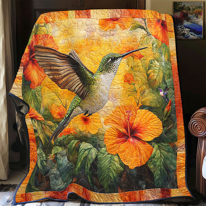 Hibiscus And Hummingbird WY2110025CL Quilt