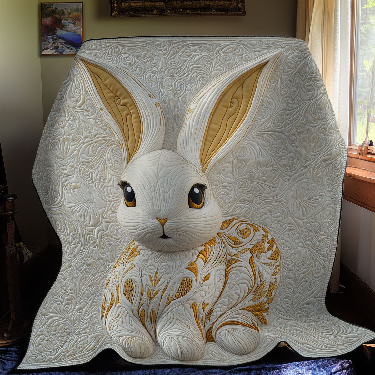 Royal White Rabbit WY2011017CL Quilt