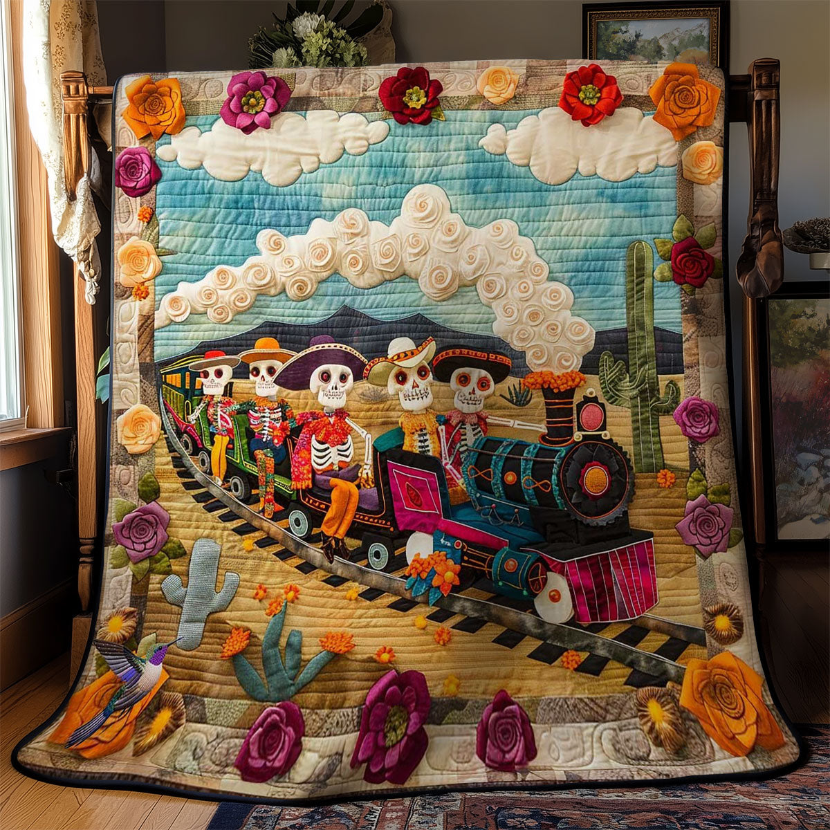 Day Of The Dead Train Journey WN2610048CL Quilt
