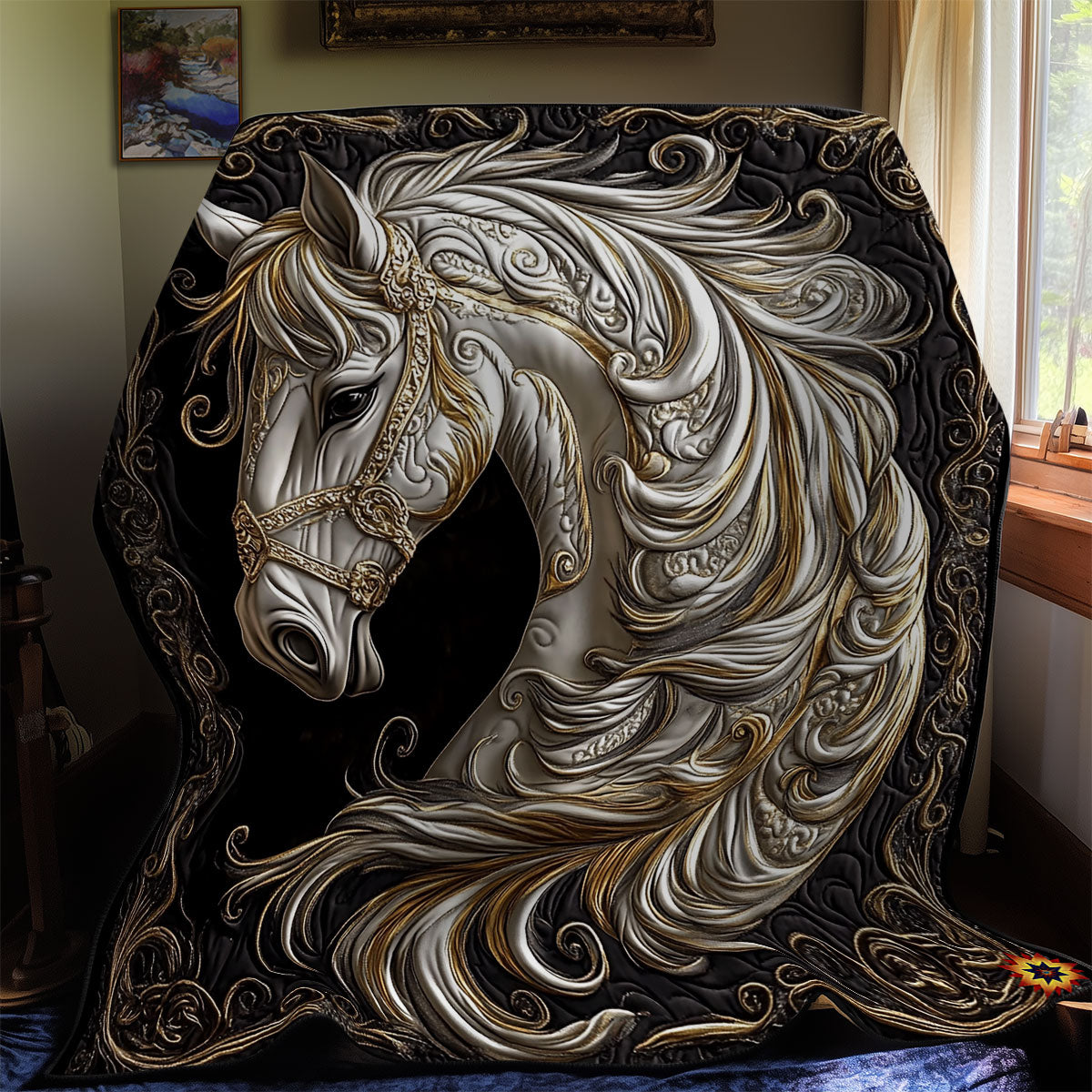 Black Royal Horse WY0111034CL Quilt