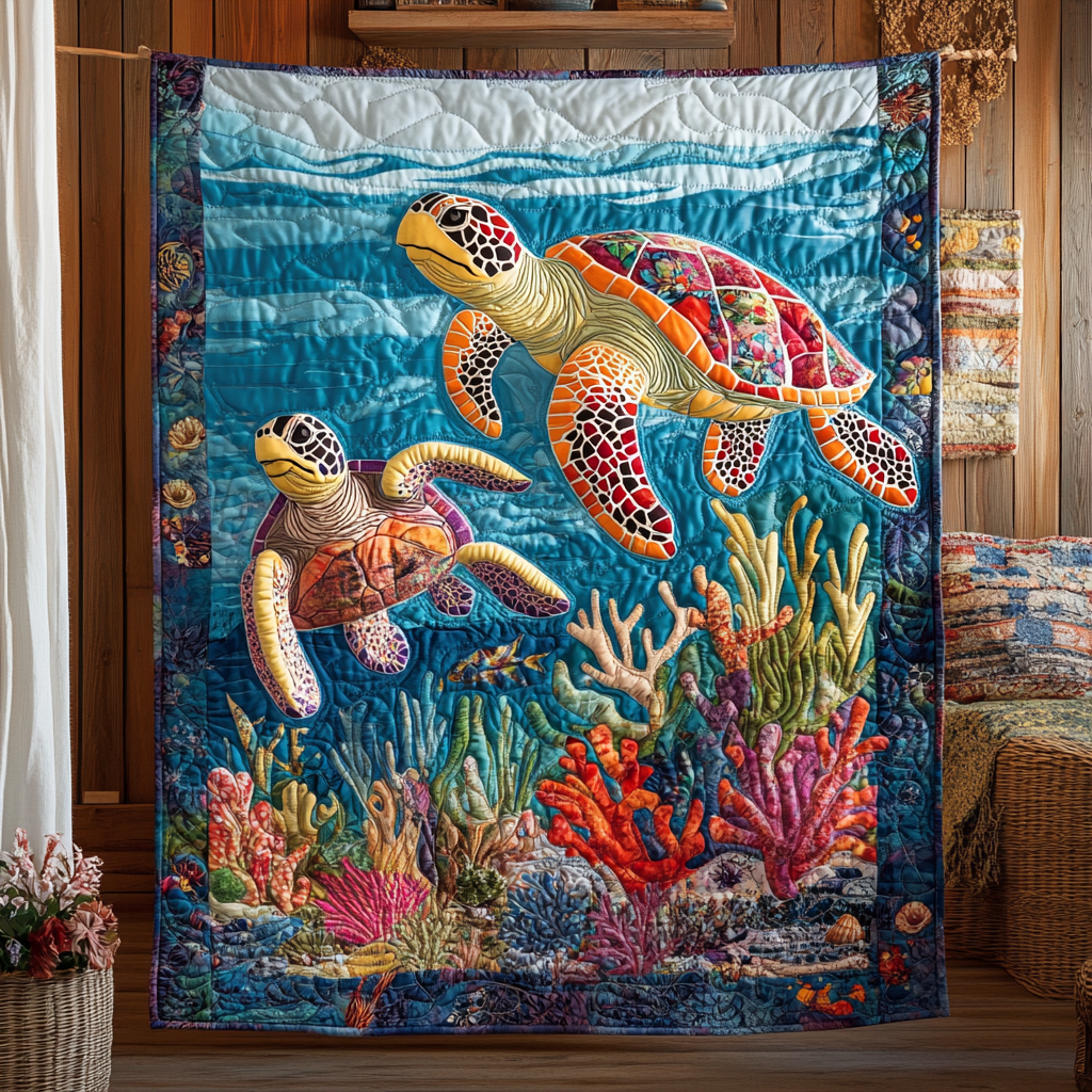 Sea Turtles WG1301025CL Quilt