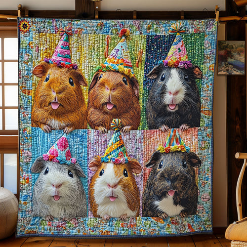 Birthday Hat Guinea Pig WY1311035CL Quilt