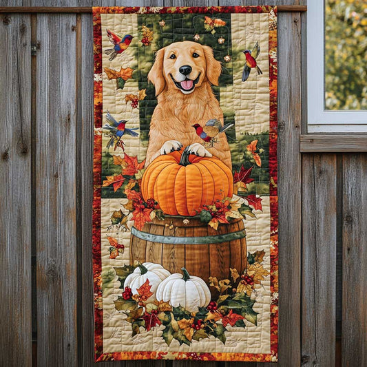 Golden Retriever Pumpkin Buddy WN2609099CL Quilted Table Runner