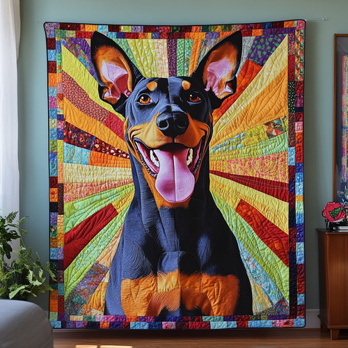 Happy Doberman XR0310007CL Quilt