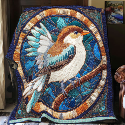 Orange Blue Bird WX1812027CL Quilt