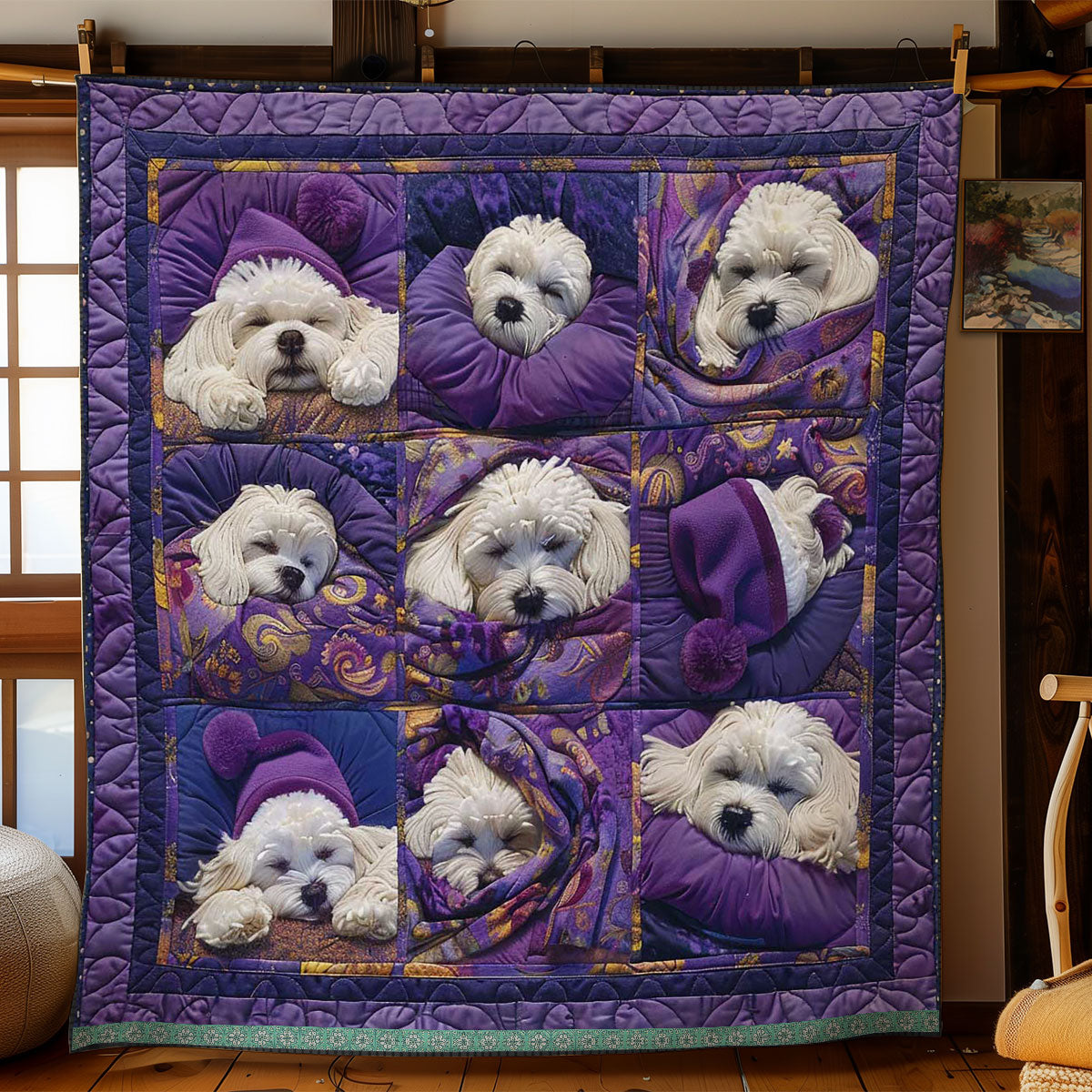 Bichon Frise Lazy WN1209066CL Quilt
