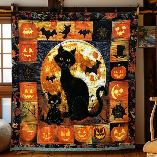 Halloween Cat And Pumpkin WN1309054CL Quilt