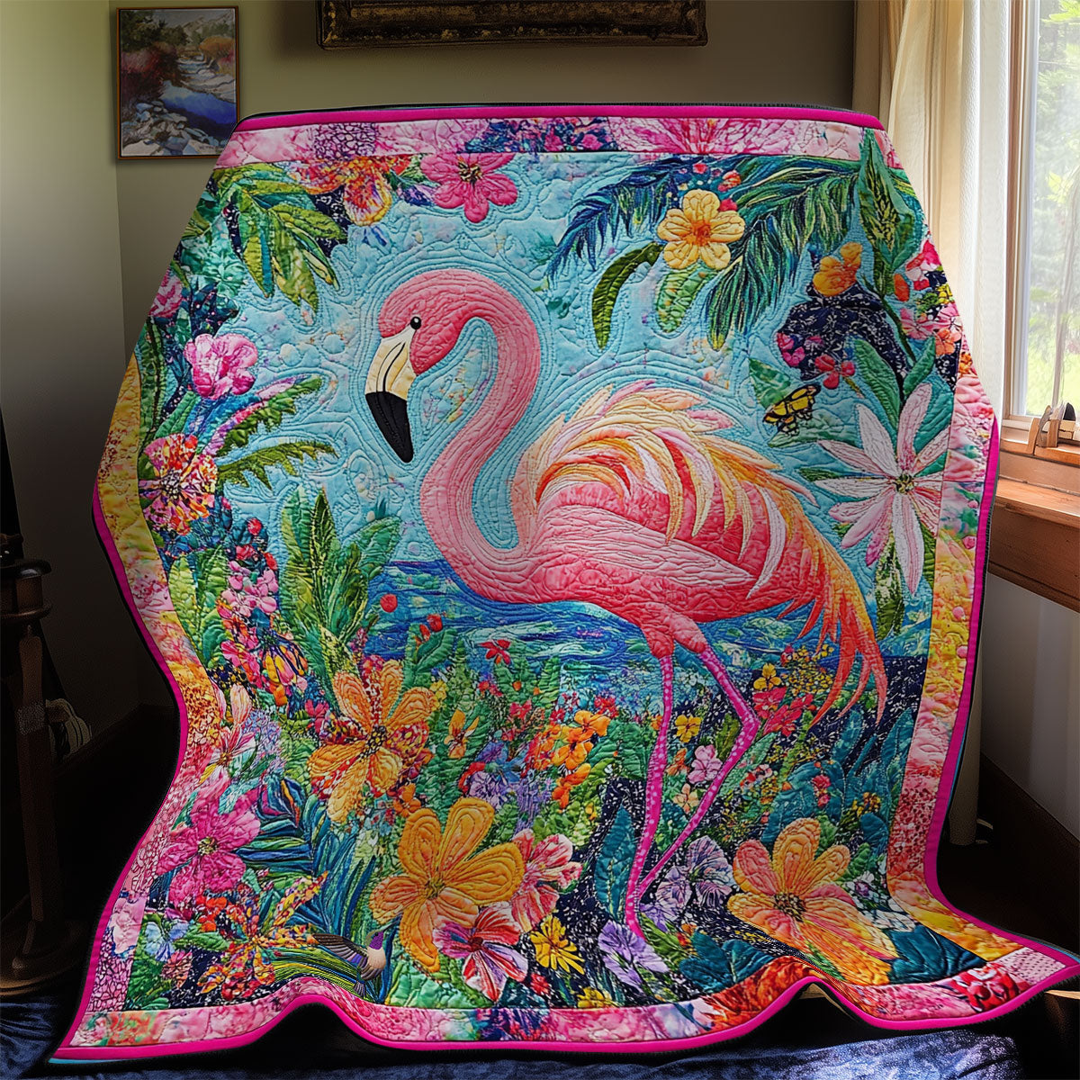 Flower Flamingo WY1211019CL Quilt