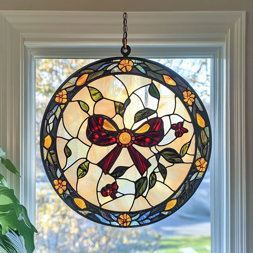 Tie Bow WJ2110042CL Stained Glass Suncatcher