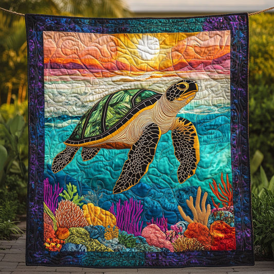 Sea Turtle Coral WT1901011CL Quilt