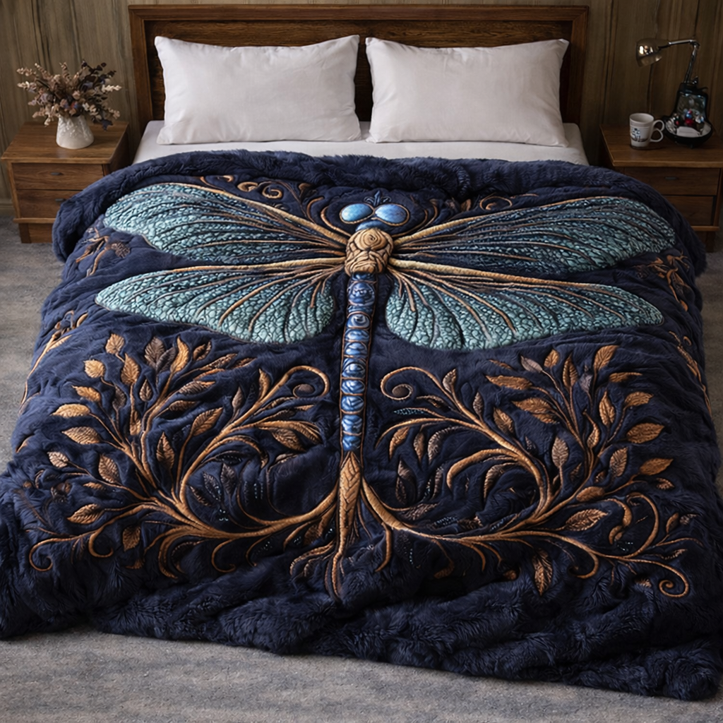 Mystic Dragonfly QA2701006CL Faux Fur Throw Blanket