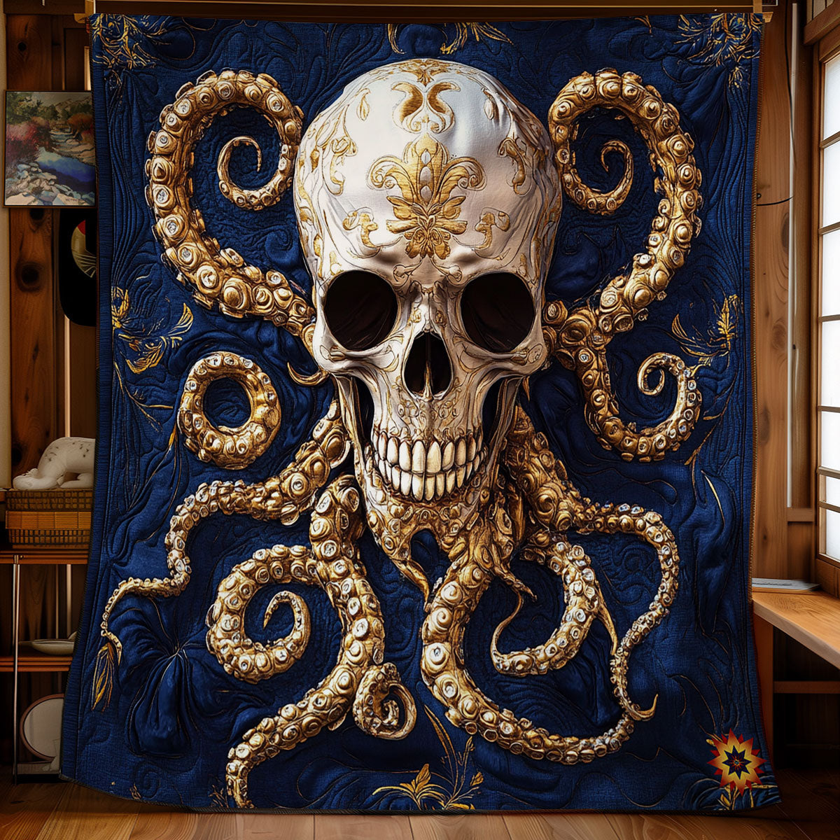 Skull Octopus WY2111036CL Quilt