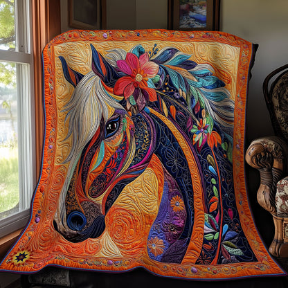 Flower Pathwork Horse WY1112007CL Quilt