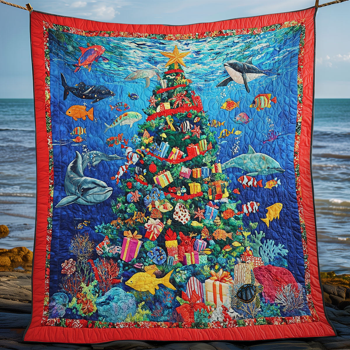 Ocean Christmas Tree WY1311006CL Quilt