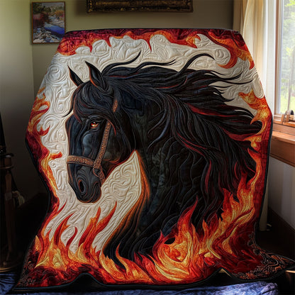 Flame Black Horse WY0312024CL Quilt