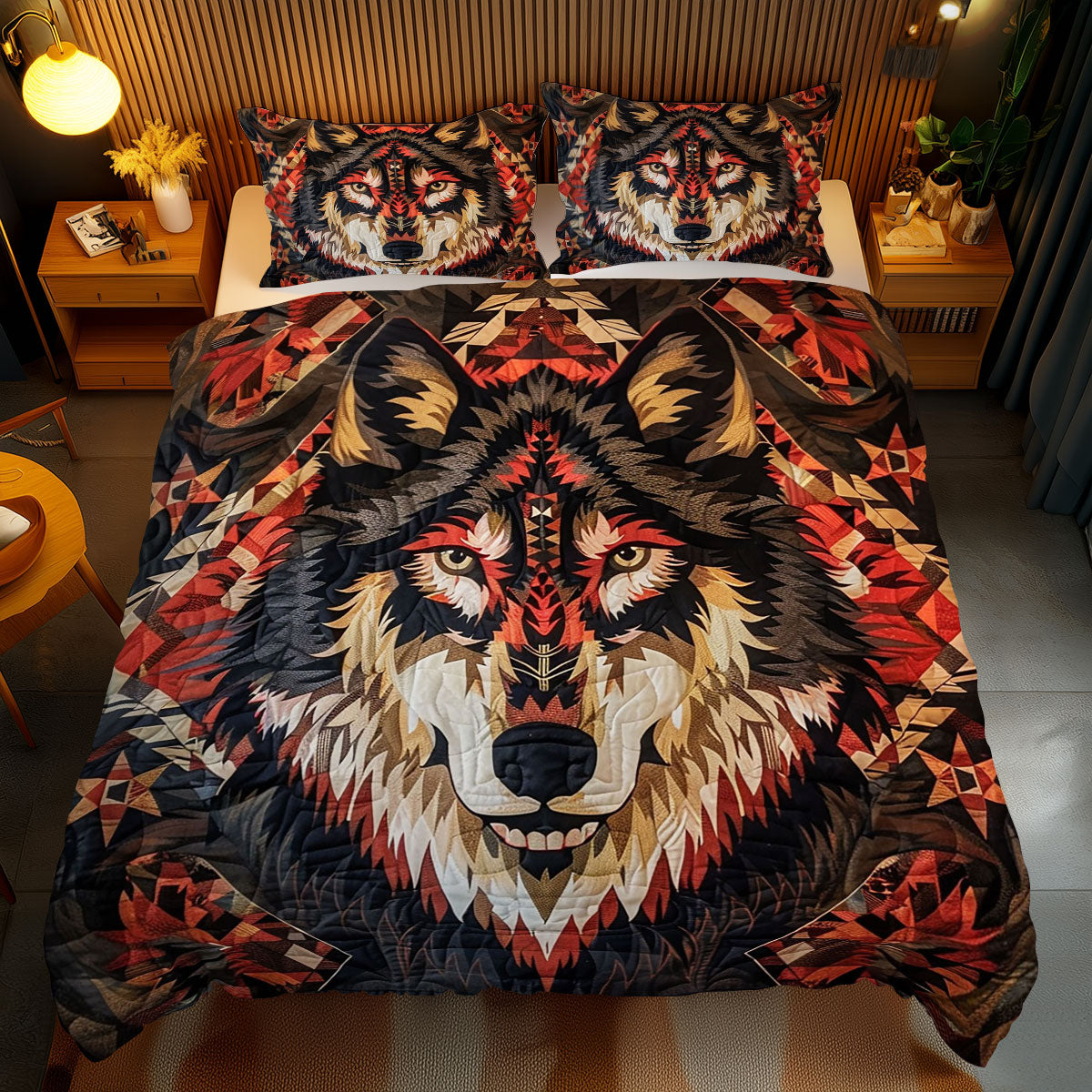 Wolf Native American WJ3012035CL Duvet Cover Set