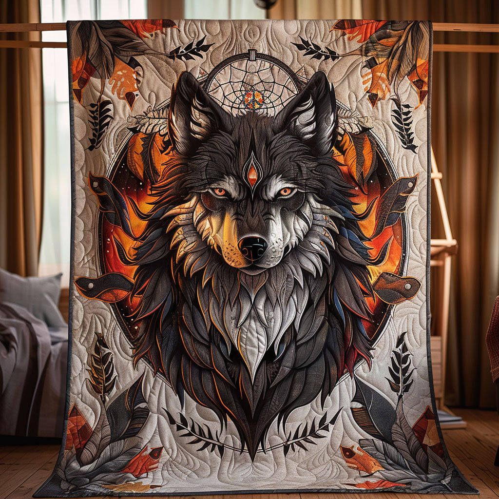 Native American Wolf WJ0810018CL Quilt