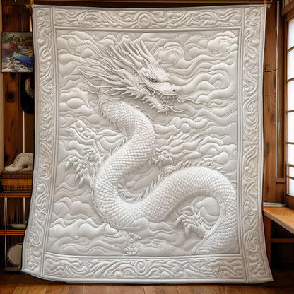 White Asian Dragon WY0901066CL Quilt