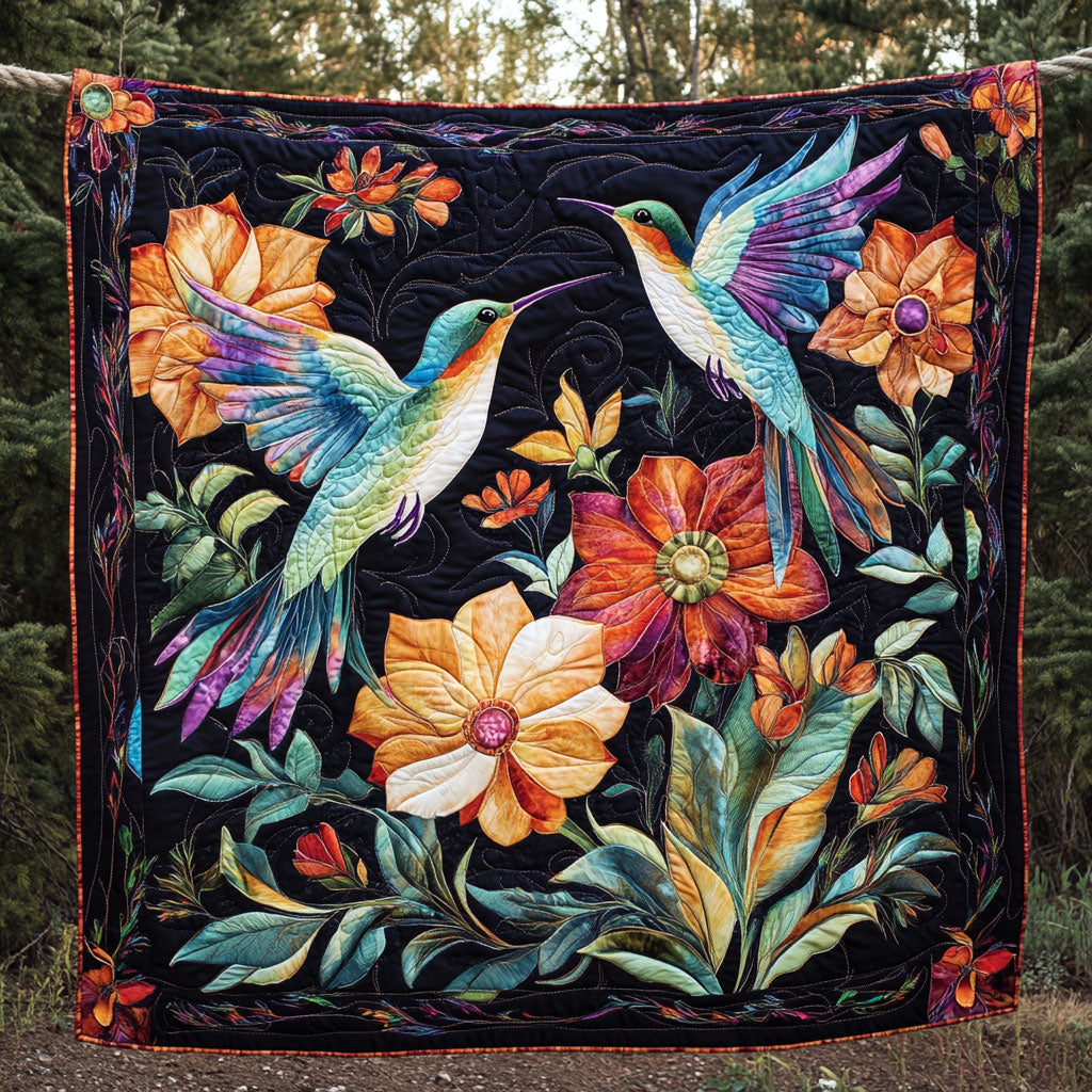 Hummingbird Blooming Flower WT2201005CL Quilt
