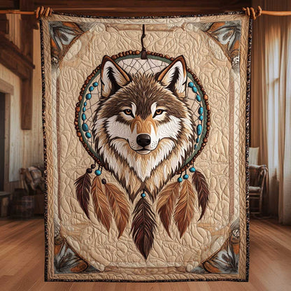 Dreamcatcher Wolf Native American WP1510011CL Quilt