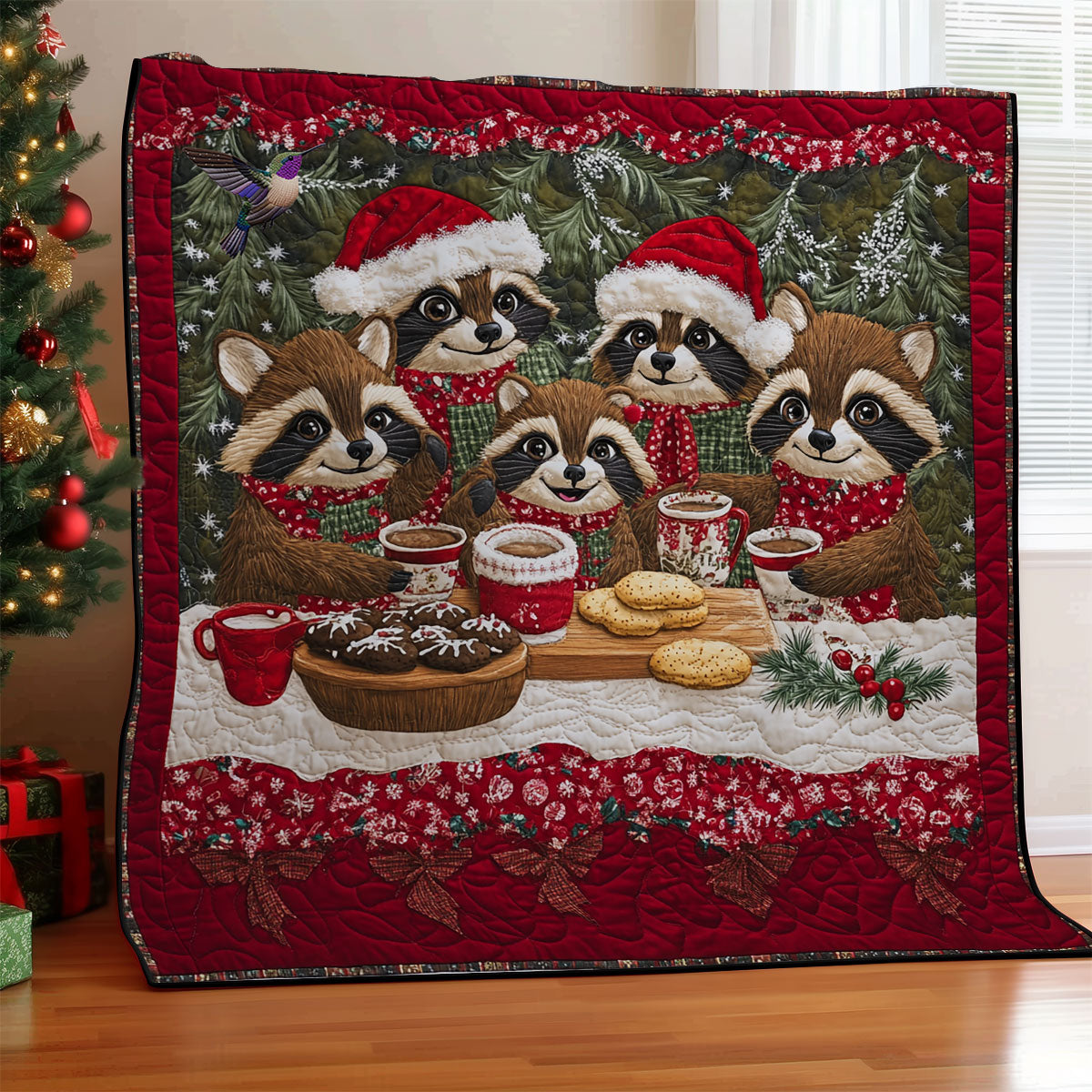 Family Raccoon WY1311023CL Quilt