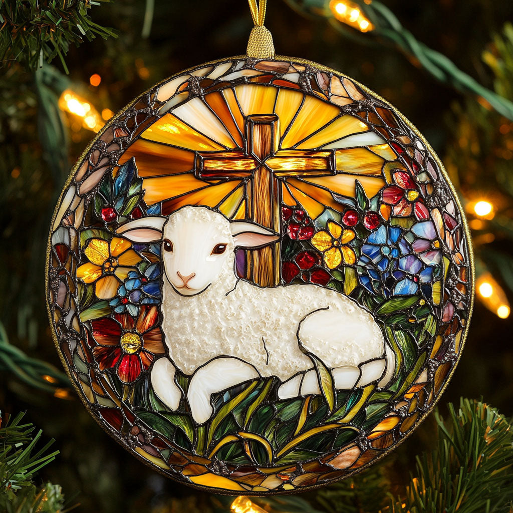 Blessed Lamb Cross CW2411060CL Christmas Ornament