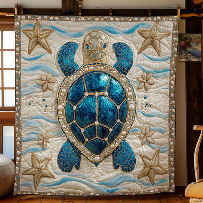 Teal Gemstone Turtle WY2702119CL Quilt