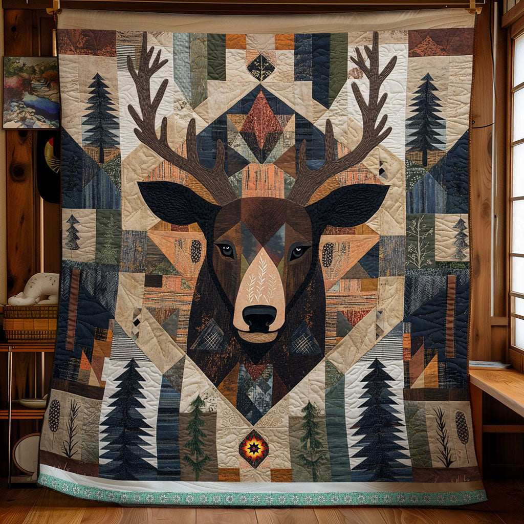 Native American Deer WU0210006CL Quilt