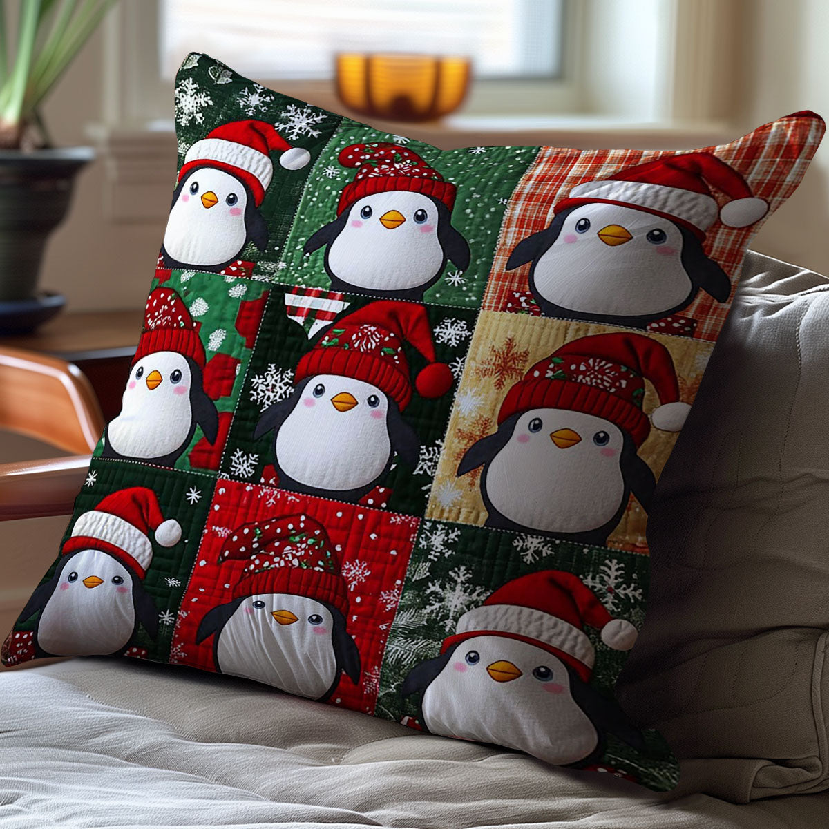 Christmas Penguin WJ2809030CL Quilt Pillow Case