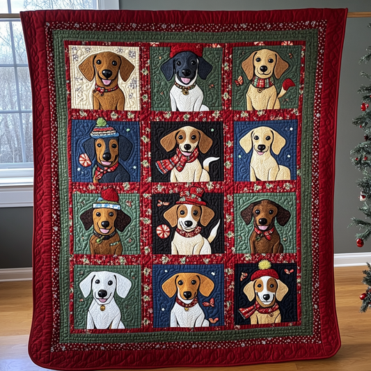 Winter Dachshunds XR2309006CL Quilt