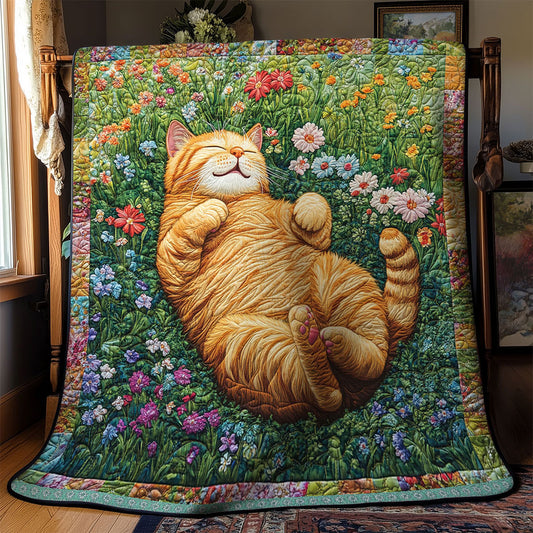 Orange Cat Happy WT0602017CL Quilt