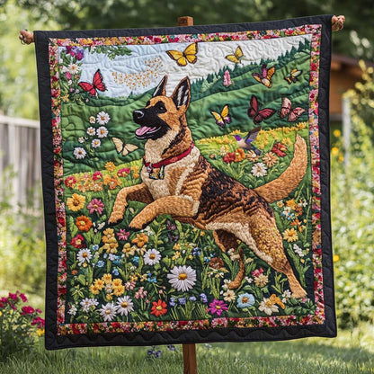 German Shepherd Flower Frolic WN0410032CL Quilt